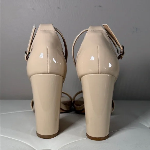 Chic Nude Ankle Strap Heels - Picture 4 of 8